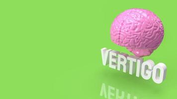 The brain and vertigo text for sci or medical concept 3d rendering photo