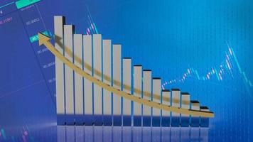 The chart and gold arrow up for business concept 3d rendering photo