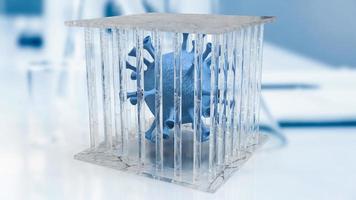 The virus in cage for medical or sci concept 3d rendering photo