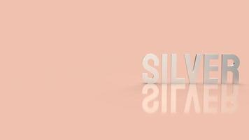 The silver text  for background business content 3d rendering photo