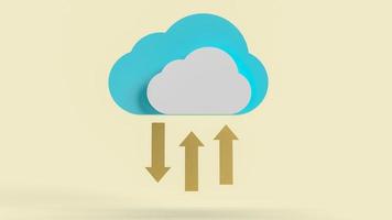 The cloud and gold arrows for communication technology content 3d rendering. photo