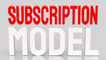 The  subscription model word for business content 3d rendering photo