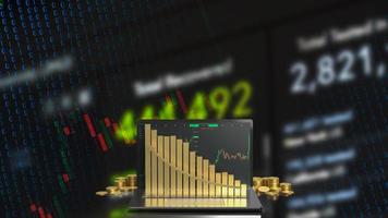 notebook and chart for business concept  3d rendering photo