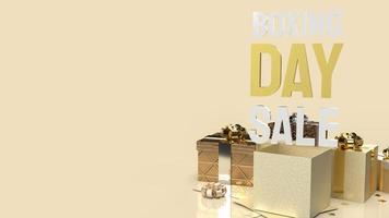 Boxing Day word and gift boxes  for shopping concept 3d rendering photo