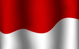 Indonesia flag realistic wave template background design vector