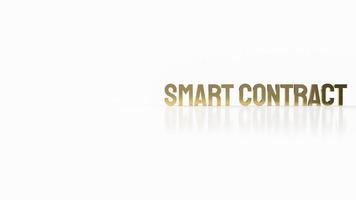 The gold smart contract on white background for business concept 3d rendering photo