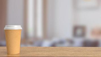 coffee cup on table  in cafe for food and drink concept 3d rendering photo