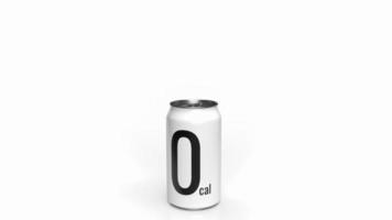 la lata de refresco 0 kcal sobre fondo blanco para la representación 3d del concepto de salud y ciencia foto