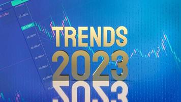 trends 2023 gold text on business background 3d rendering photo