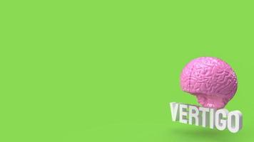 The brain and vertigo text for sci or medical concept 3d rendering photo