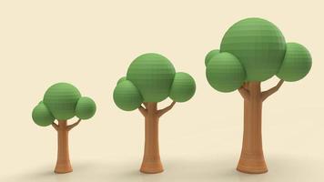 The tree on clear background for ecology or abstract concept 3d rendering photo