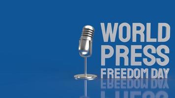 el texto blanco del día mundial de la libertad de prensa para contenido de vacaciones representación 3d foto