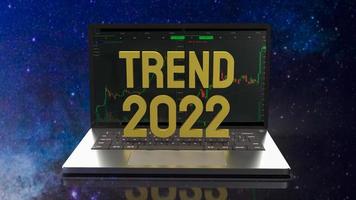 notebook and trend 2022 gold text for  security concept 3d rendering photo