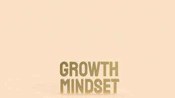 The  gold growth mindset word on cream color background 3d rendering photo