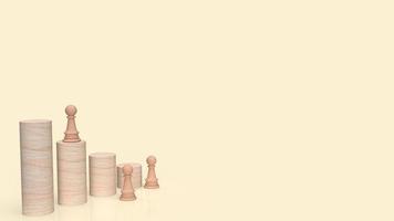 wood chess and stick for business concept 3d rendering photo