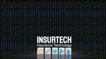 The insurtech word on digital background  for technology concept 3d rendering photo