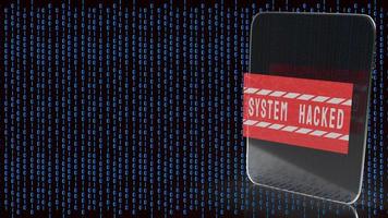 The tablet  on digital background for system hacked for technology concept 3d rendering photo