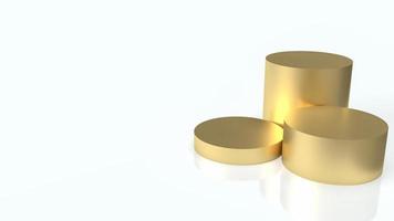 The gold podium  on white background  for presentation  or business concept 3d rendering photo