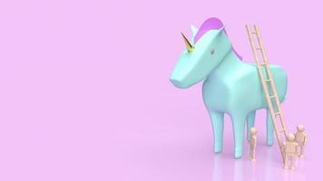 el unicornio para la puesta en marcha o la representación 3d del concepto de negocio foto