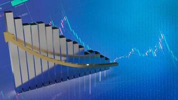 The chart and gold arrow up for business concept 3d rendering photo