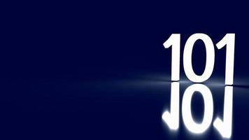 The 101 number glow in the dark for business concept 3d rendering photo