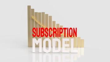 The  subscription model word for business content 3d rendering photo