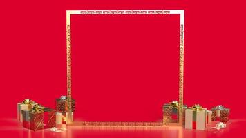 gold 2022 and gift boxes  for Chinese new year  concept 3d rendering photo