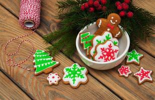 Christmas ginger and honey colorful cookies photo