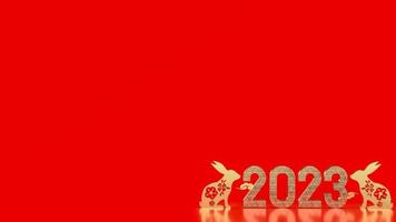 The Chinese New Year 2023 year of the rabbit 3d rendering photo