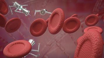 The blood cell and nano bot for sci or education concept 3d rendering photo