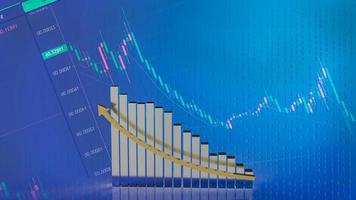 The chart and gold arrow up for business concept 3d rendering photo