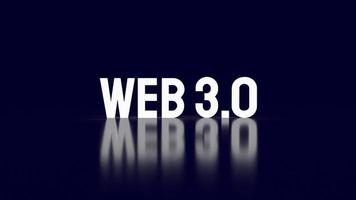 el texto web 3.0 para el concepto de tecnología de renderizado 3d foto