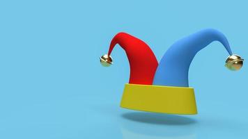 The clown hat on blue background for funny concept 3d rendering photo