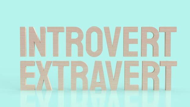 el texto introvertido y extrovertido para la representación 3d de fondo. foto