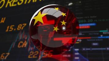 The red Chinese crystal ball on business background for business concept 3d rendering photo