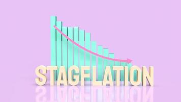 The stagflation text and chart for business concept 3d rendering photo