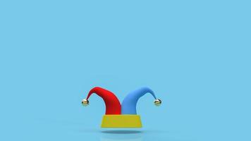 The clown hat on blue background for funny concept 3d rendering photo