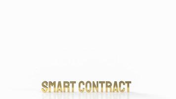 The gold smart contract on white background for business concept 3d rendering photo