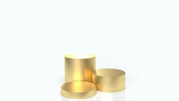 The gold podium  on white background  for presentation  or business concept 3d rendering photo