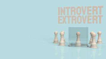 The  introvert  and extravert text for background 3d rendering. photo