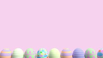 The Easter eggs flat lay image for Easter Day  holiday concept 3d rendering photo