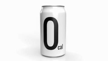 The soft drink can 0 kcal on white background  for health and sci concept 3d rendering photo