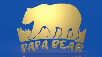 The papa bear for fathers day holiday concept 3d rendering photo