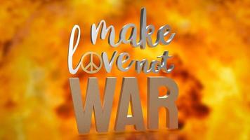The  make love not war word for background concept 3d rendering photo