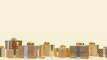 gold gift box for business and holiday concept 3d rendering photo