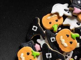 galletas de jengibre de halloween para comida y concepto de vacaciones foto