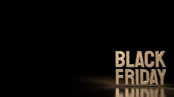 Black Friday gold text for offer or promotion shopping concept  3d rendering photo