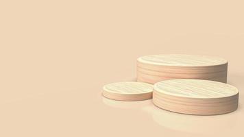The wood podium for present or promotion concept 3d rendering photo