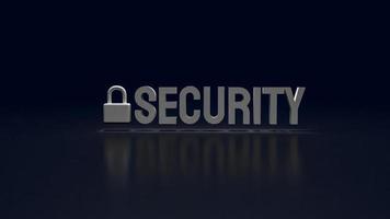 The lock and security text for protection concept 3d rendering
