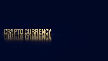 The gold text  crypto currency for business content 3d rendering. photo